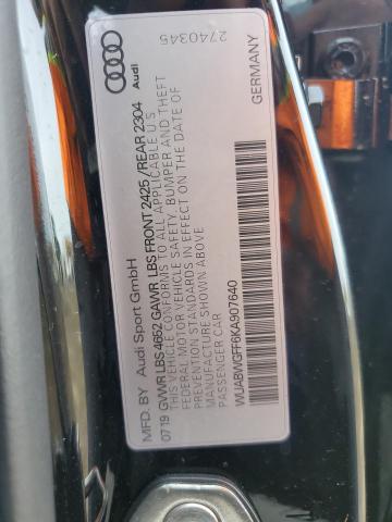 2019 AUDI RS3 - WUABWGFF6KA907640