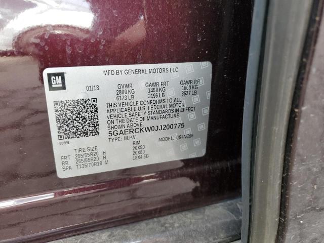 2018 BUICK ENCLAVE PR - 5GAERCKW0JJ200775