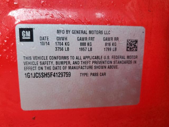 2015 CHEVROLET SONIC LT - 1G1JC5SH5F4129759