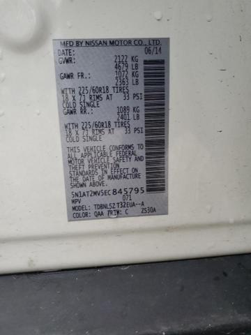 5N1AT2MV5EC845795 Nissan ROGUE S