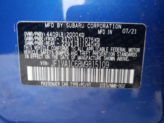 2021 SUBARU WRX - JF1VA1C68M9815109