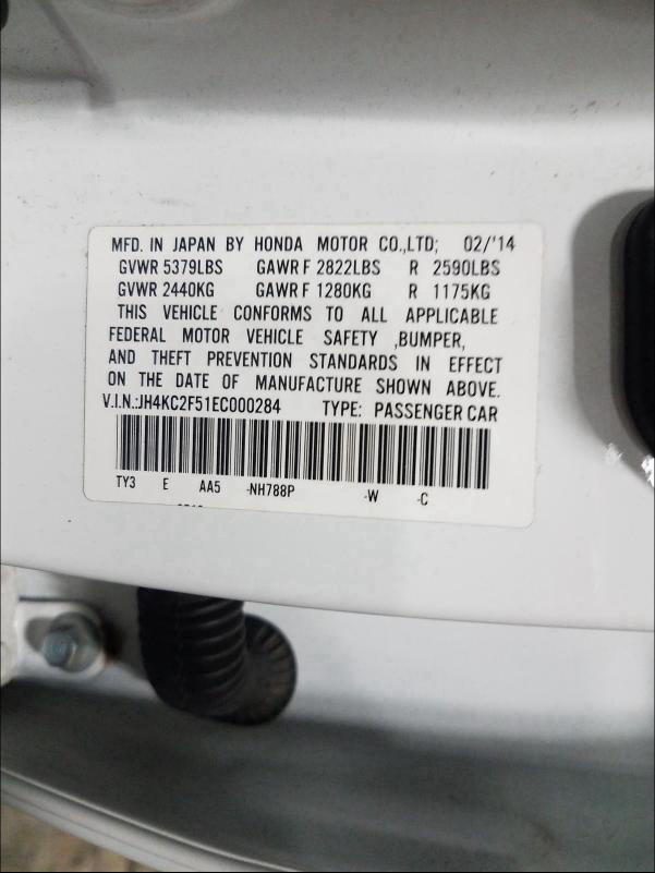 2011 ACURA RLX SPORT JH4KC2F51EC000284