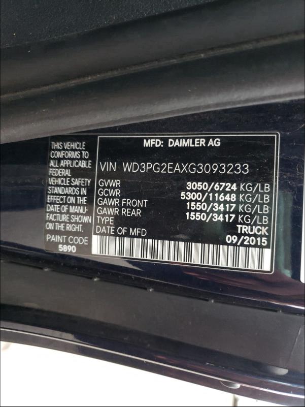 2016 MERCEDES-BENZ METRIS WD3PG2EAXG3093233