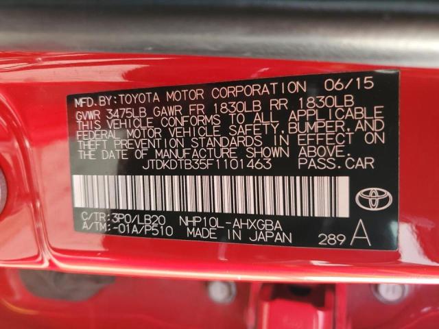 JTDKDTB35F1101463 Toyota PRIUS C