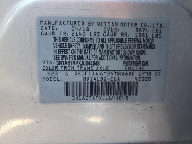 2018 NISSAN SENTRA S - 3N1AB7APXJL644048