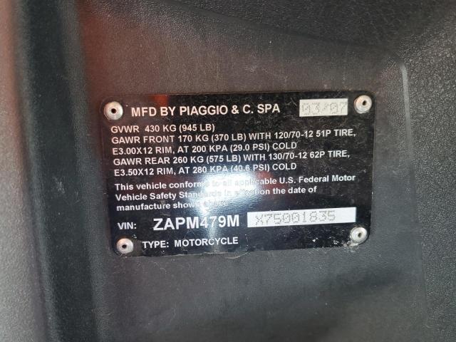 2007 PIAGGIO MP3 ZAPM479MX75001835