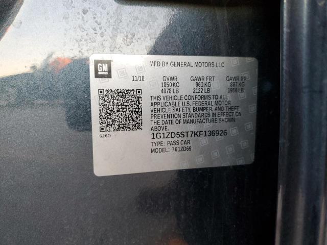 2019 CHEVROLET MALIBU LT 1G1ZD5ST7KF136926