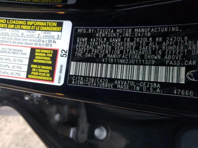 2018 TOYOTA CAMRY L - 4T1B11HK2JU111379