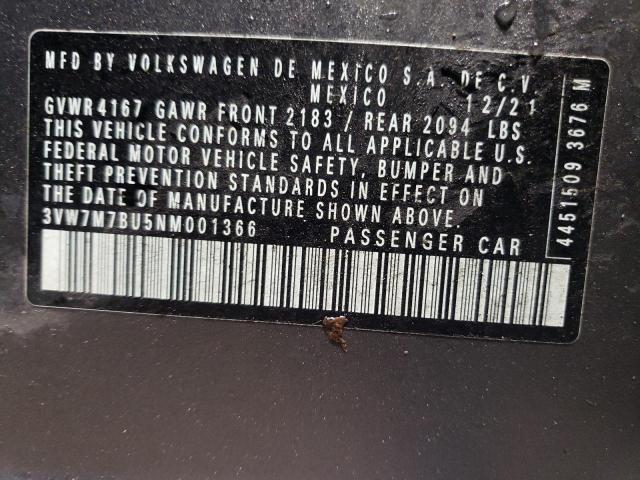 2022 VOLKSWAGEN JETTA SE 3VW7M7BU5NM001366