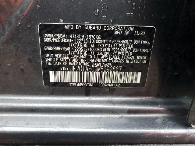 JF2GTAEC9M8292867 Subaru Crosstrek Premium