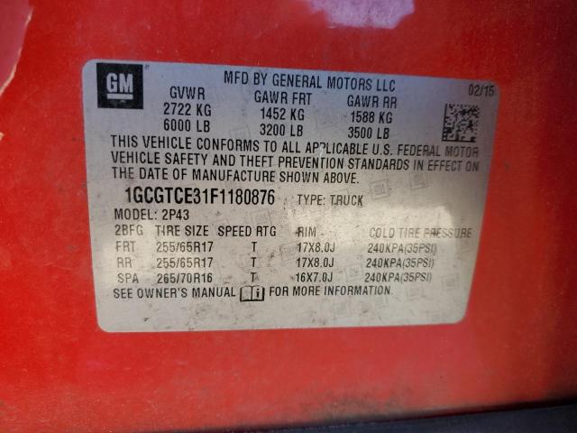 2015 CHEVROLET COLORADO Z - 1GCGTCE31F1180876