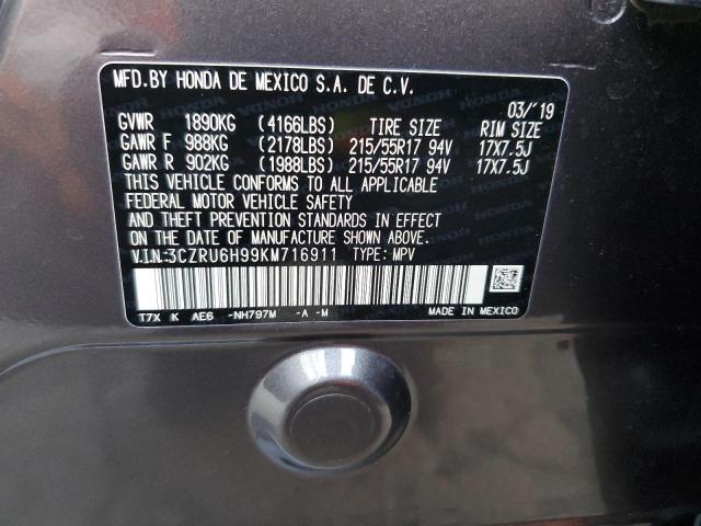 2019 HONDA HR-V TOURI 3CZRU6H99KM716911