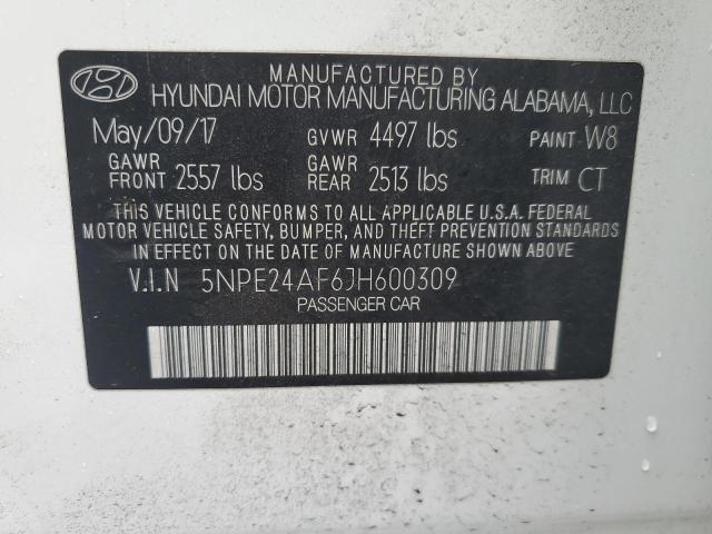 2018 HYUNDAI SONATA SE 5NPE24AF6JH600309