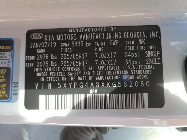 2019 KIA SORENTO L - 5XYPG4A3XKG562060