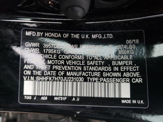 2018 HONDA CIVIC EXL - SHHFK7H70JU231030