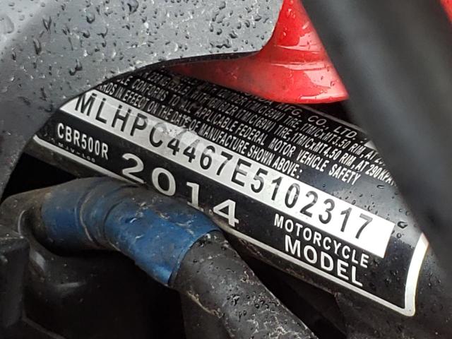 2014 HONDA CBR 500R MLHPC4467E5102317