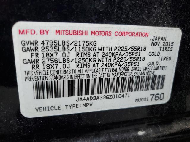 2016 MITSUBISHI OUTLANDER JA4AD3A33GZ016471