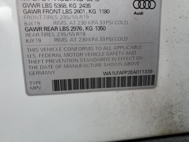 VIN WA1LFAFP2EA011339 2014 Audi Q5, Premium Plus no.13