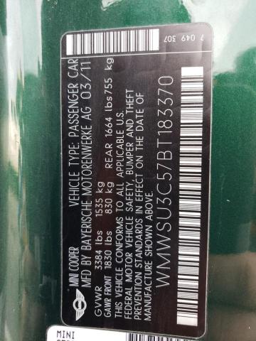 WMWSU3C57BT183370 Mini Cooper