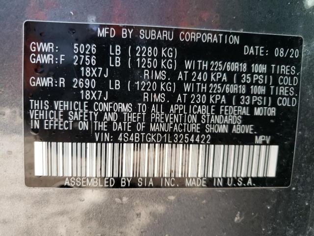 2020 SUBARU OUTBACK ON 4S4BTGKD1L3254422