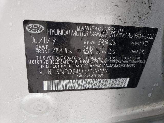 2020 HYUNDAI ELANTRA SE 5NPD84LF5LH511017