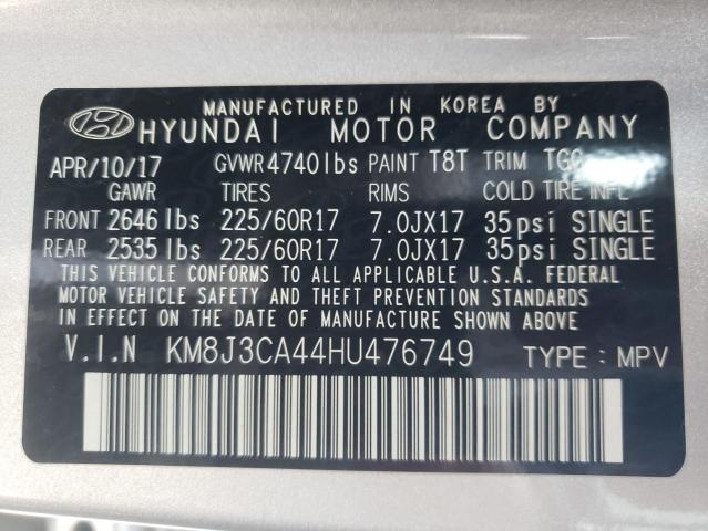 2017 HYUNDAI TUCSON LIM - KM8J3CA44HU476749