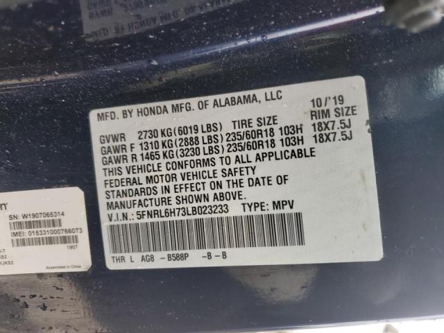 5FNRL6H73LB023233 2020 HONDA ODYSSEY - Image 13