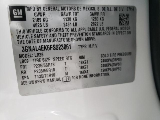 2015 CHEVROLET CAPTIVA LT - 3GNAL4EK6FS523061
