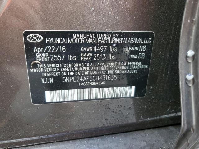 2016 HYUNDAI SONATA SE 5NPE24AF5GH431635