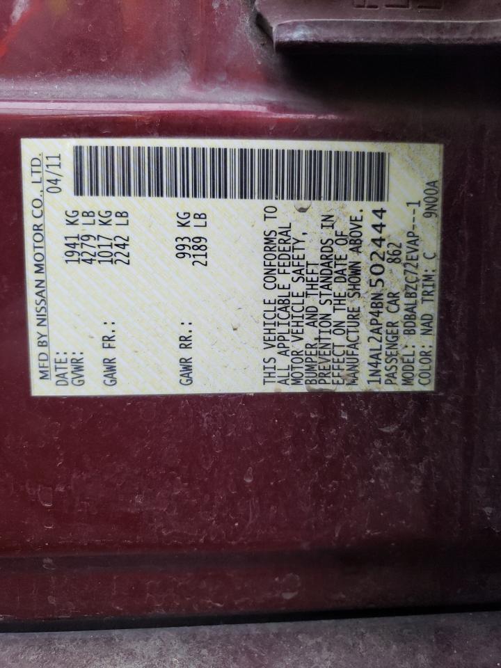 2011 NISSAN ALTIMA BASE - 1N4AL2AP4BN502444