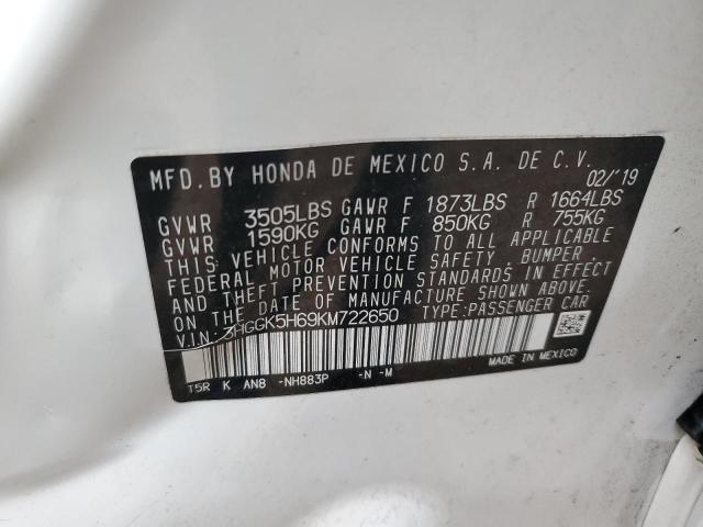 2019 HONDA FIT SPORT - 3HGGK5H69KM722650
