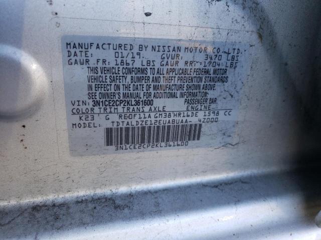 2019 NISSAN VERSA NO S 3N1CE2CP2KL361600