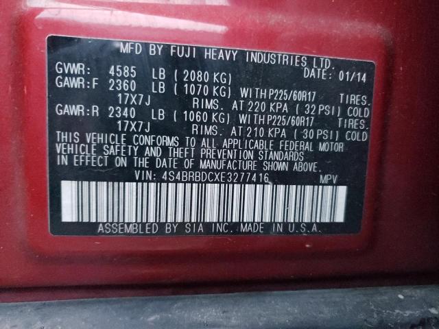 4S4BRBDCXE3277416 Subaru Outback 2.5i Premium