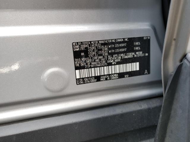 2019 TOYOTA RAV4 XLE - 2T3P1RFV1KW029315