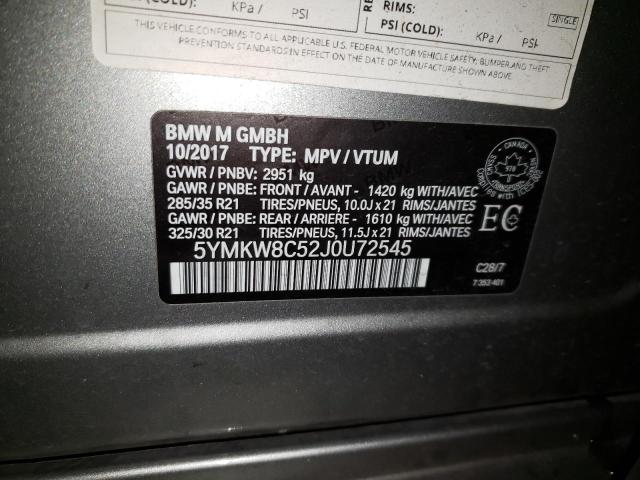 5YMKW8C52J0U72545 BMW X6 M