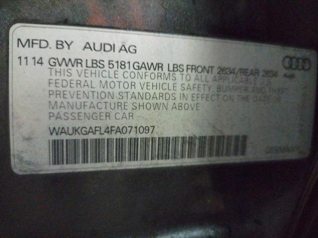 2015 AUDI S4 PRESTIG WAUKGAFL4FA071097