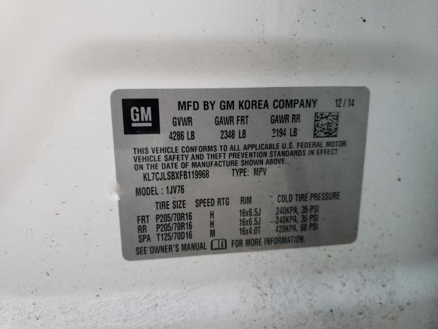 2015 CHEVROLET TRAX LT - KL7CJLSBXFB119968