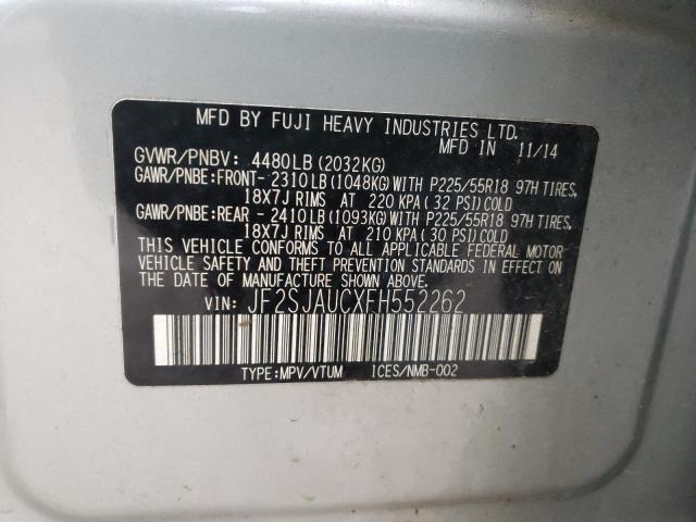 JF2SJAUCXFH552262 Subaru Forester