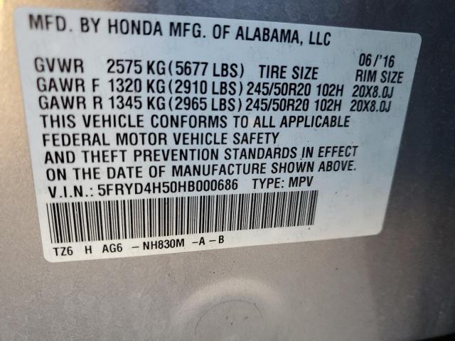 2017 ACURA MDX TECHNO - 5FRYD4H50HB000686