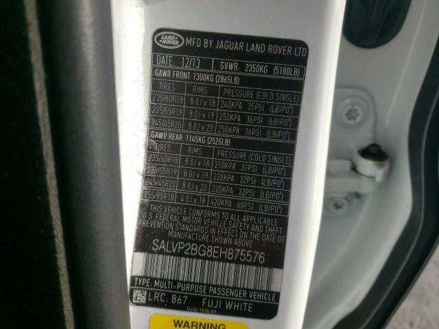SALVP2BG8EH875576 Land Rover Range Rover Evoque Pure Plus