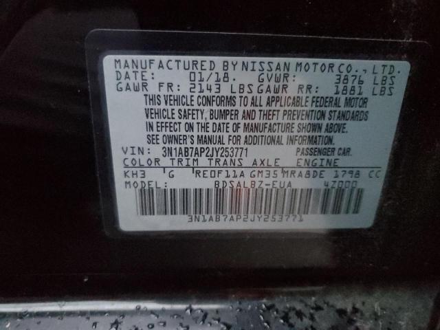 2018 NISSAN SENTRA S 3N1AB7AP2JY253771