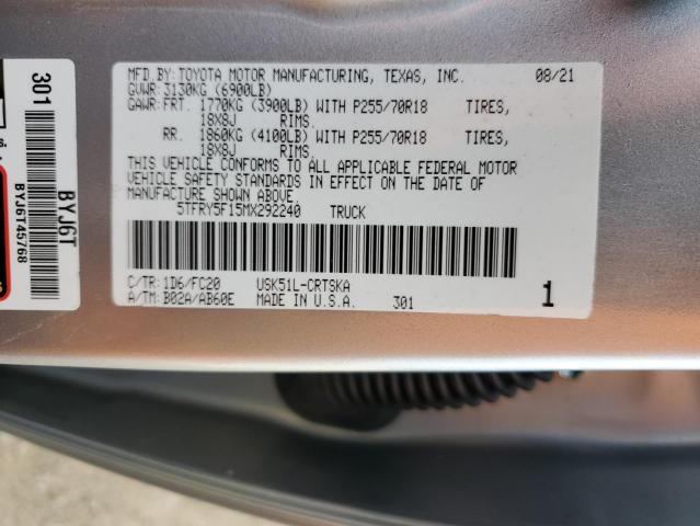 2021 TOYOTA TUNDRA DOU - 5TFRY5F15MX292240