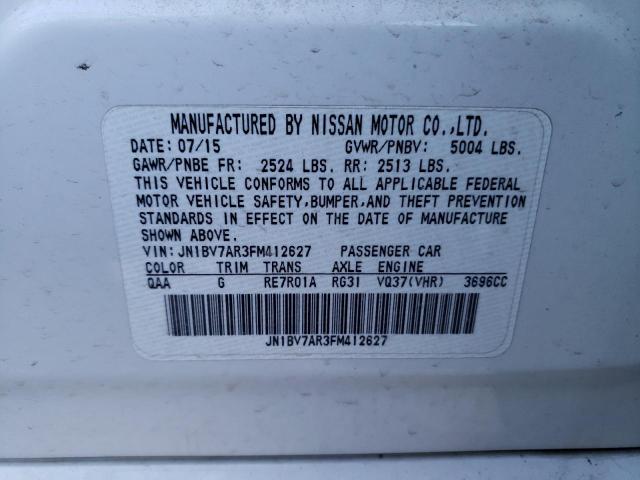 2015 INFINITI Q50 BASE - JN1BV7AR3FM412627