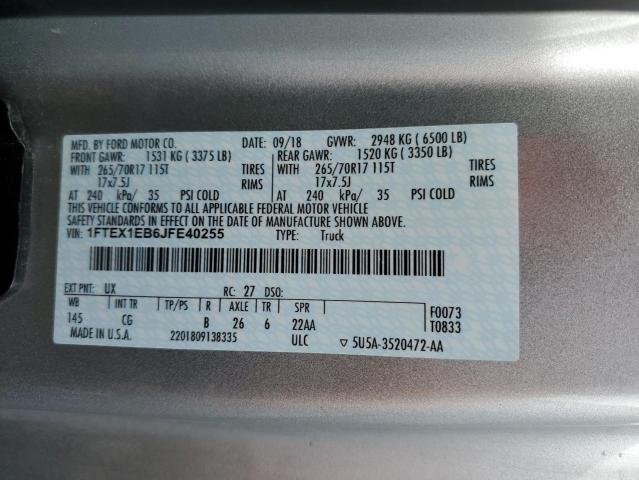 2018 FORD F-150 1FTEX1EB6JFE40255