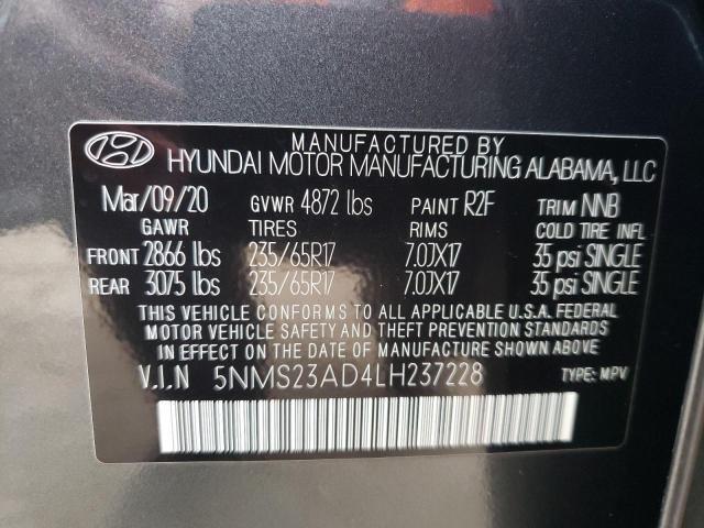 2020 HYUNDAI SANTA FE S - 5NMS23AD4LH237228