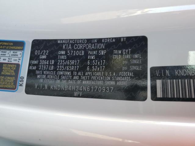 KNDNB4H34N6170937 KIA Carnival Lx