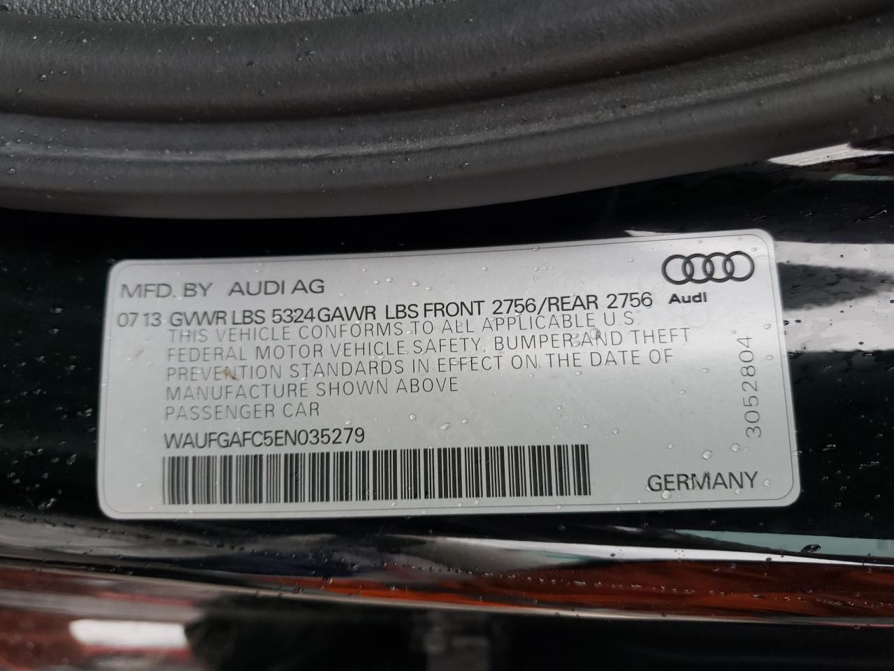2014 AUDI A6 PREMIUM PLUS - WAUFGAFC5EN035279