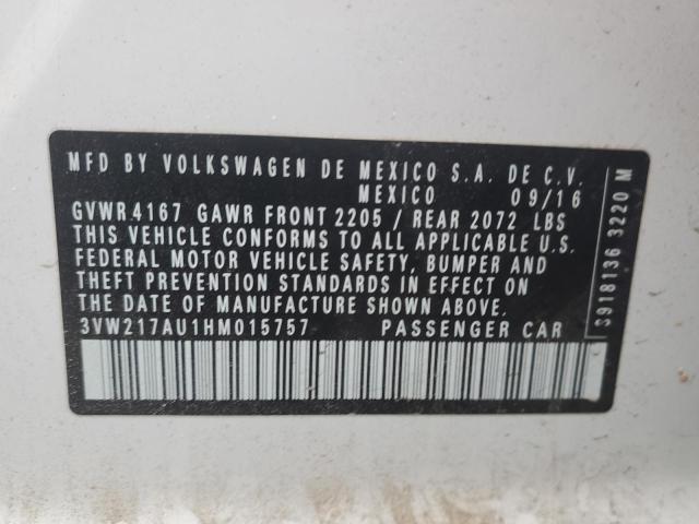 2017 VOLKSWAGEN GOLF S - 3VW217AU1HM015757