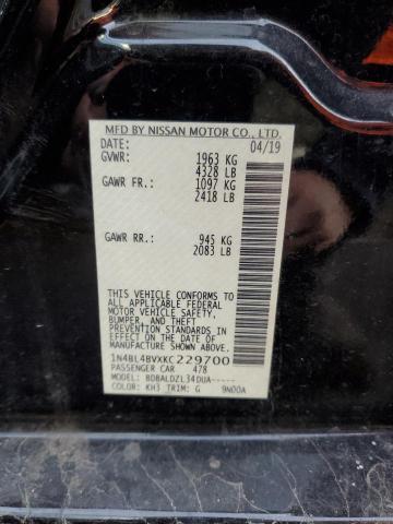 2019 NISSAN ALTIMA S - 1N4BL4BVXKC229700