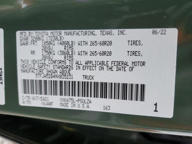 2022 TOYOTA TUNDRA CRE - 5TFJA5DB4NX035231